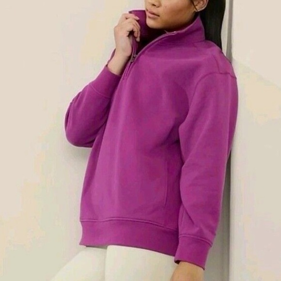 Athleta Tops - Athleta Purple Half-Zip Pullover Sweatshirt
